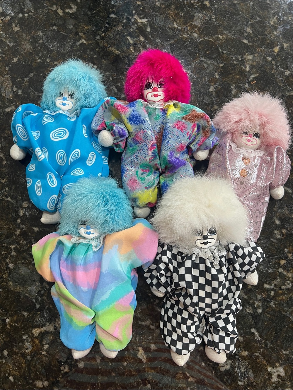 Q-Tee clowns Vintage Clown Dolls , 2 with tags attached